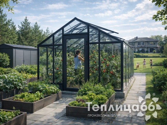 Теплица Рада Гарденикс 3 С под стекло, ширина 3,0 м. (калькулятор)